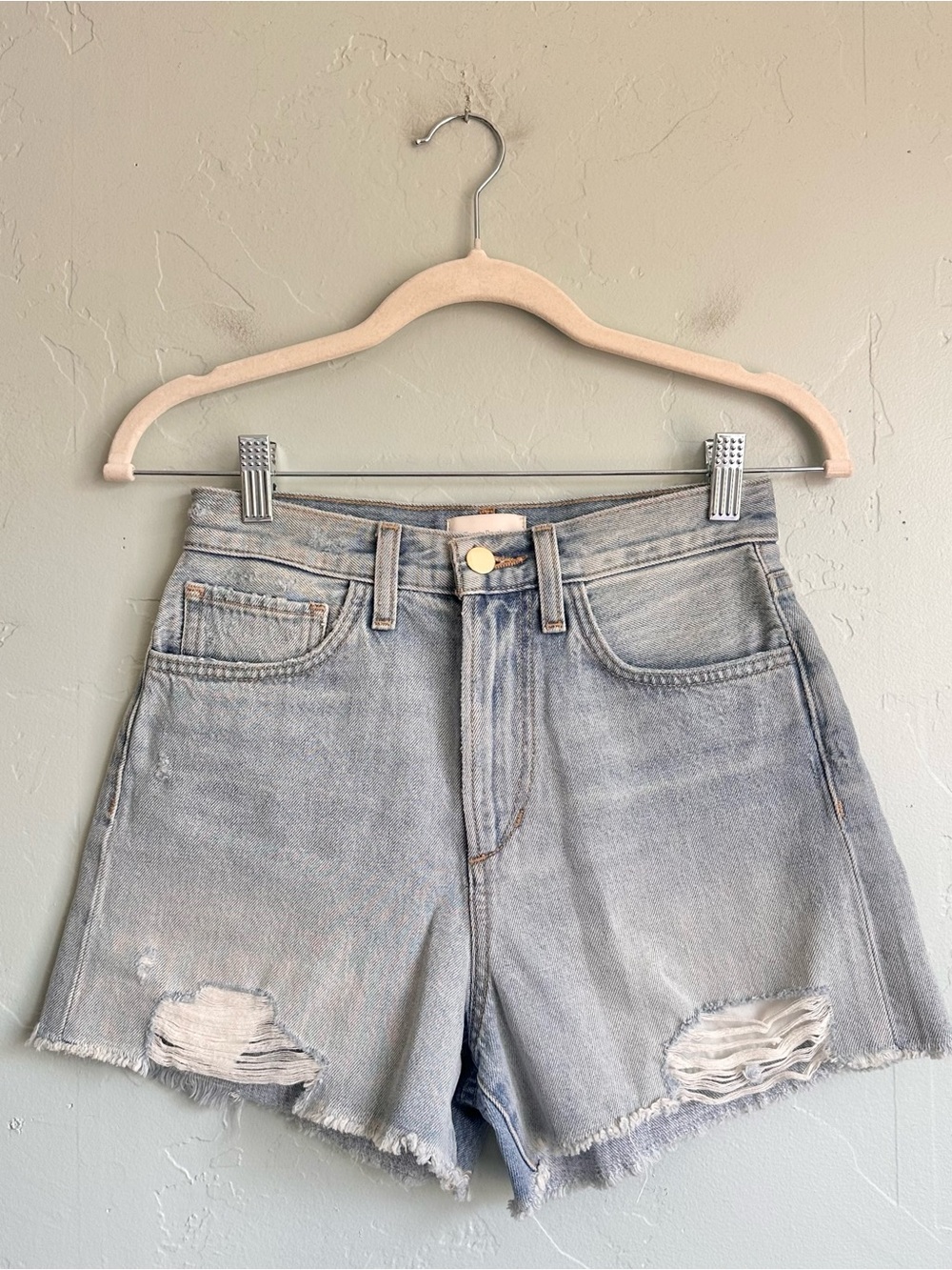 NWT Favorite Daughter The Juni Chewed Hew Cutoff Denim Shorts Women's Size 23